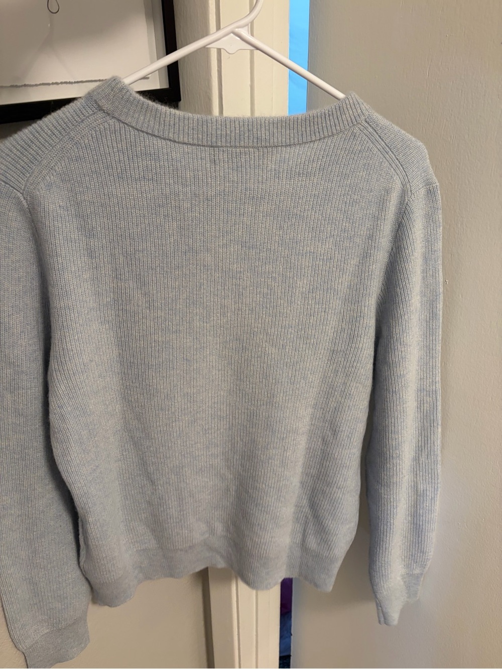 Ravella Sky Blue Ribbed Crewneck Sweater - Picture 8 of 10